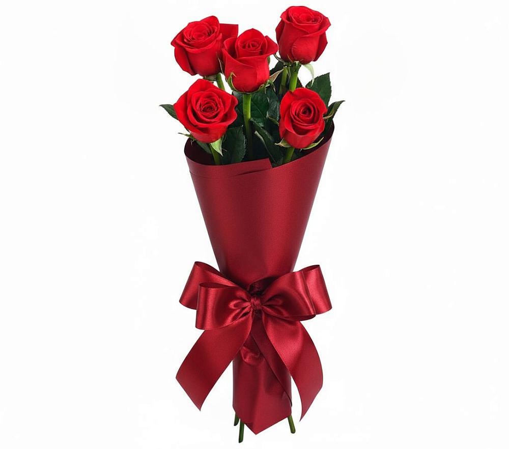 Букет 5 Красных роз Эдлесс Лав в Александровке Наро-Фоминск