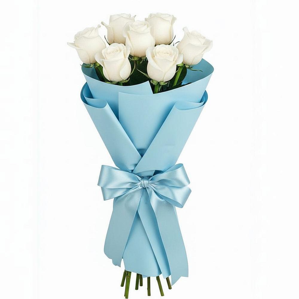 Букет 7 белых роз Проуд в Александровке Наро-Фоминск
