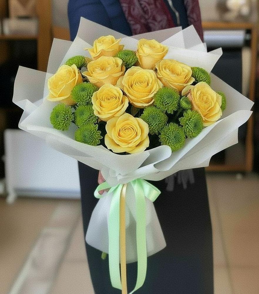 Букет цветов из: Хризантемы и Розы в Александровке Наро-Фоминск