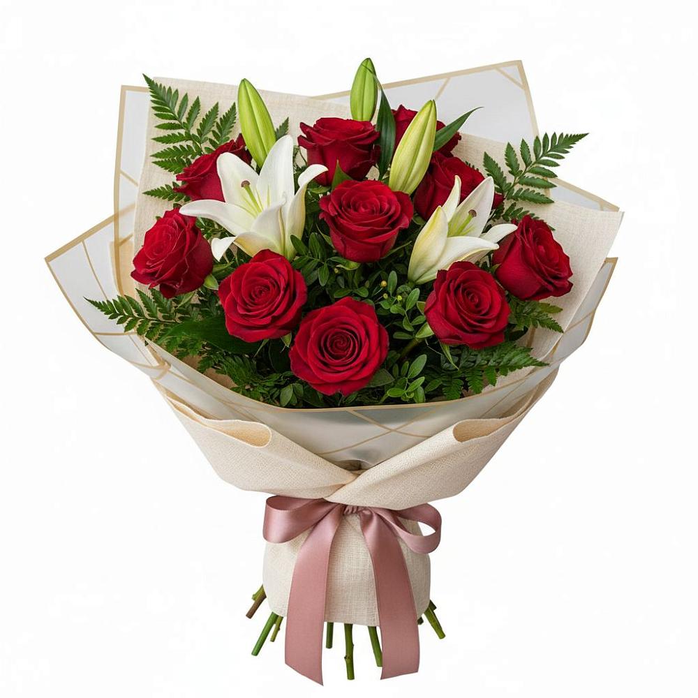 Букет цветов из: Лилии и Розы в Александровке Наро-Фоминск