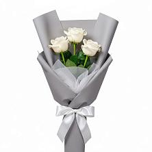 Букет 3 белые розы в Александровке Наро-Фоминск