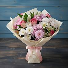 Букет цветов из:  Хризантемы, Альстромерии и Розы в Александровке Наро-Фоминск