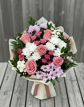 Букет цветов из:  Альстромерии, Гвоздики, Розы и Хризантемы в Александровке Наро-Фоминск