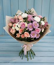 Букет цветов из:  Хризантемы, Розы и Альстромерии в Александровке Наро-Фоминск